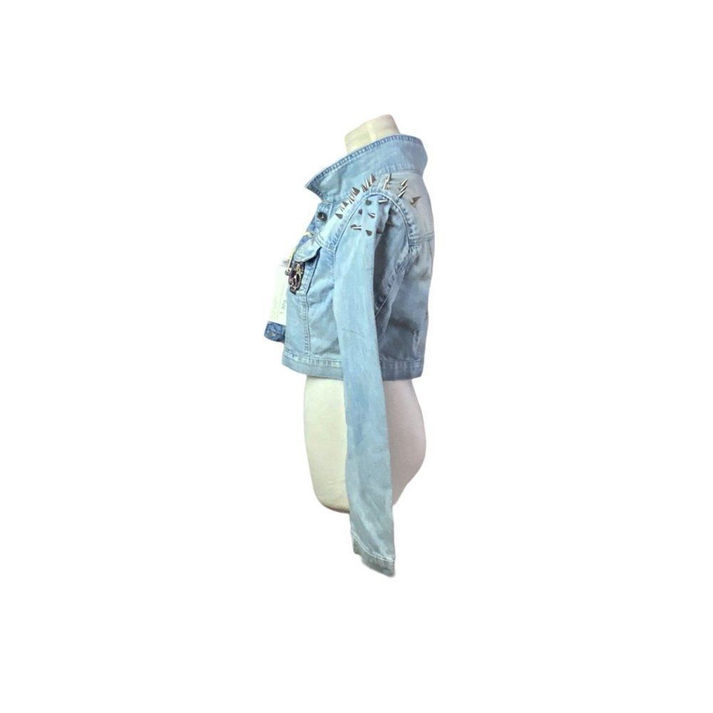 NWT Denim skull Embellished Jacket. Sz JR L - Picture 2 of 3